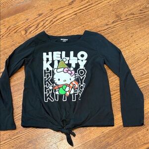 Old Navy Hello Kitty Holiday Christmas Long Sleeve Tee with Tie - size L